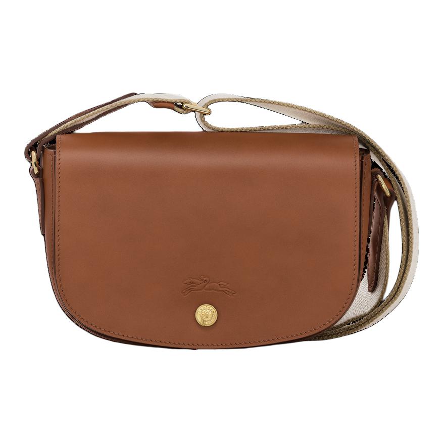 Longchamp Épure Сумка на плечо из кожи с тисненым логотипом и застежкой-кнопкой Маленькая женская сумка на плечо Коньяк 10253HFY504