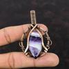 Chevron Amethyst Pendant Copper Wire Wrapped Gemstone Pendant Copper Wire Jewelry Handmade Pendant Chevron Amethyst Jewelry Gift For Mother