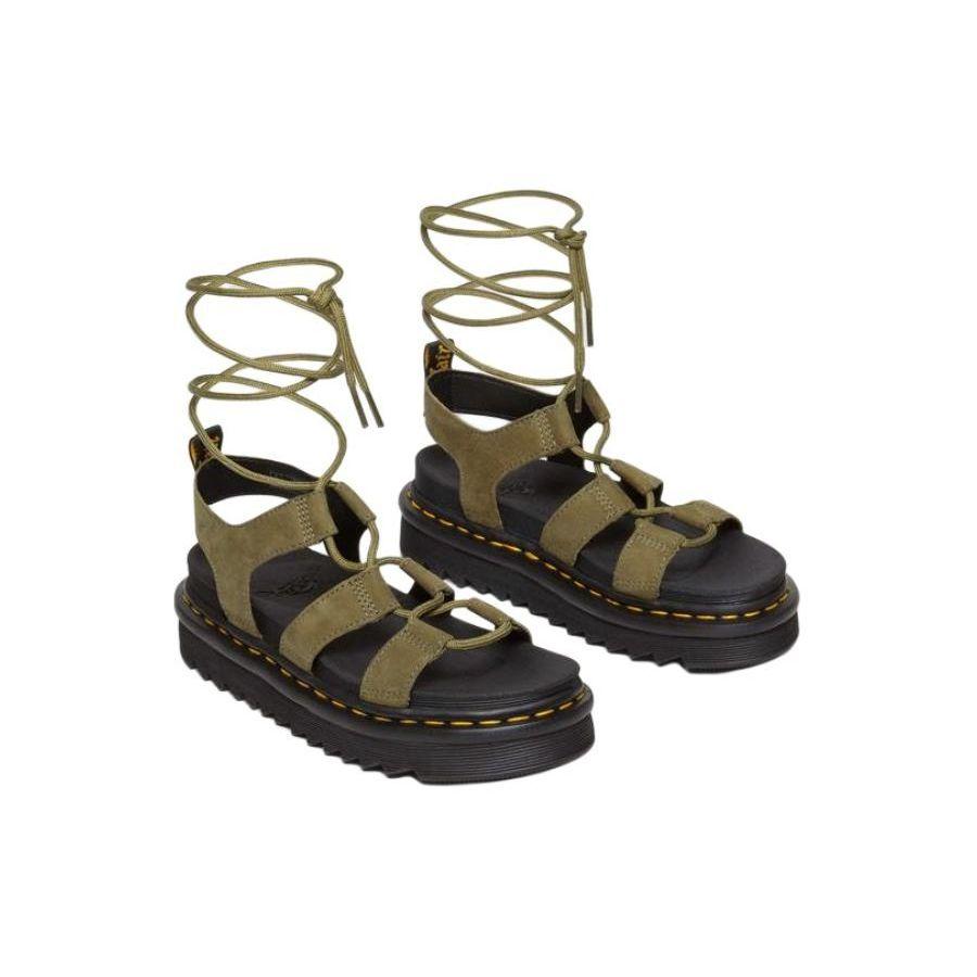 Доктор. Сандалии-слайдеры из кожи Dr. Martens, удобные, универсальные, женские, зеленые 31738357