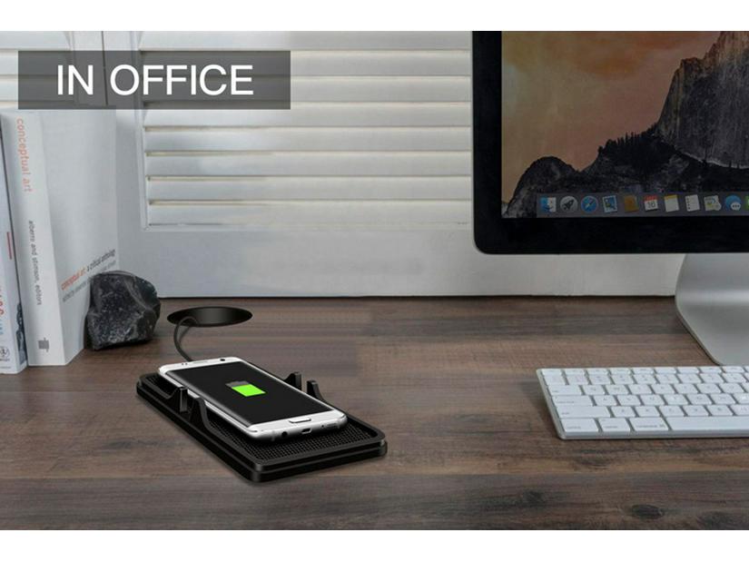 C6 Wireless Charging Anti-Slip Phone Holder for Apple, Samsung, Huawei, Xiaomi - QI Compatible.