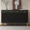 Sideboard with Golden Handles and Legs, 4 Doors, 4 Drawers, with Removable Laminate, Suitable for Living and Dining Room, 140*38*82 cm.