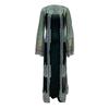 2 Pcs/Set Women Evening Dress Big Swing Shiny Bronzed Cardigan Slip Dress Set See-through Mesh Long Sleeve Coat Cocktail Events Special Occasions