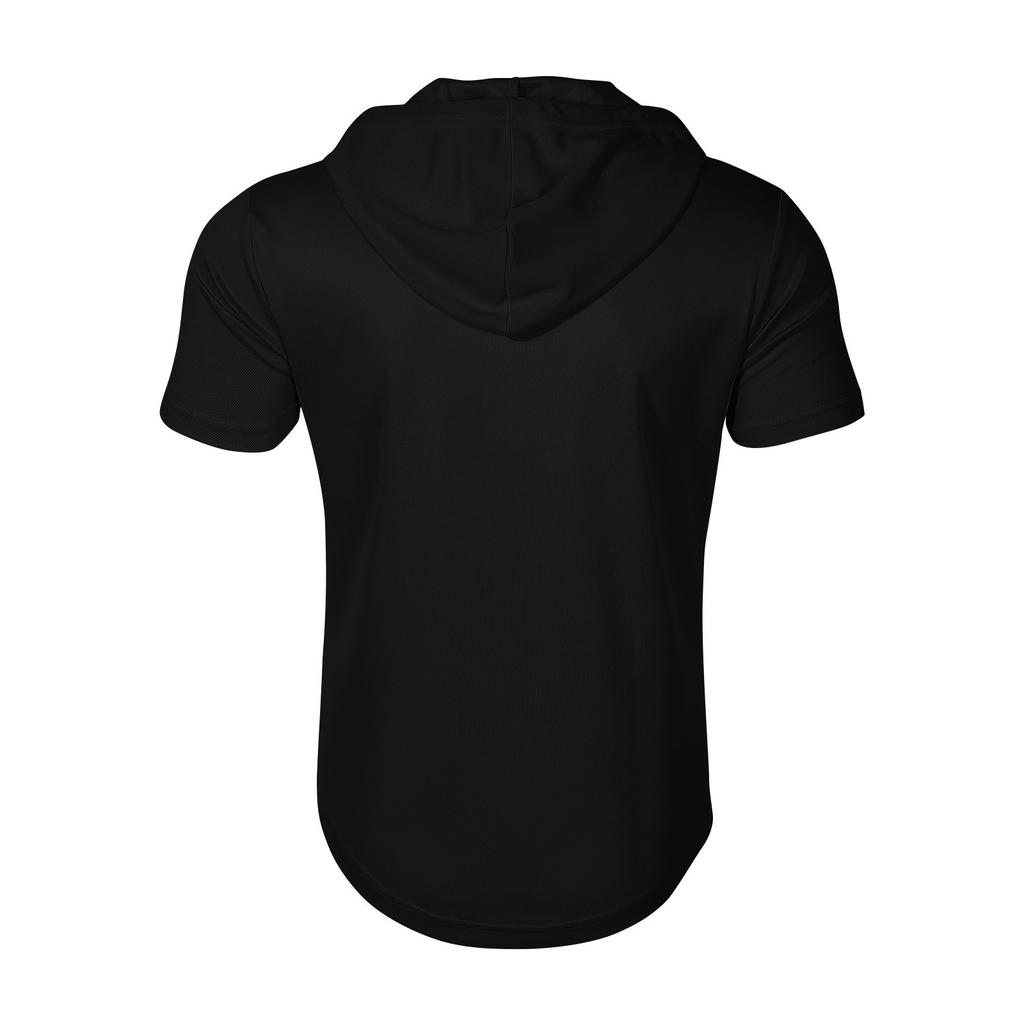 Men's Summer Shirt Zipper Pocket Short Sleeve Hooded Sweatshirt Men's Sports Large Size Casual Sweatshirt