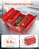 Tool Box 14-inch 2-Tier 3-Tray Folding Cantilever Toolbox with Handle