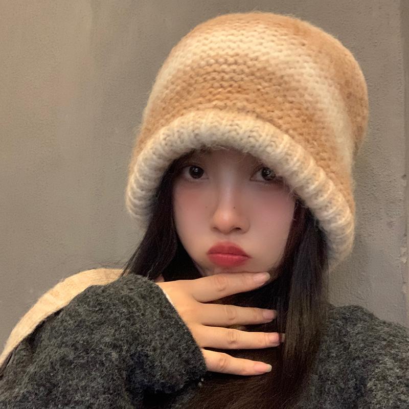 Мешок шляпа Hepburn wind lazy straps stack hat женская осень и зима милая теплая холодная шерстяная шерстяная шапка