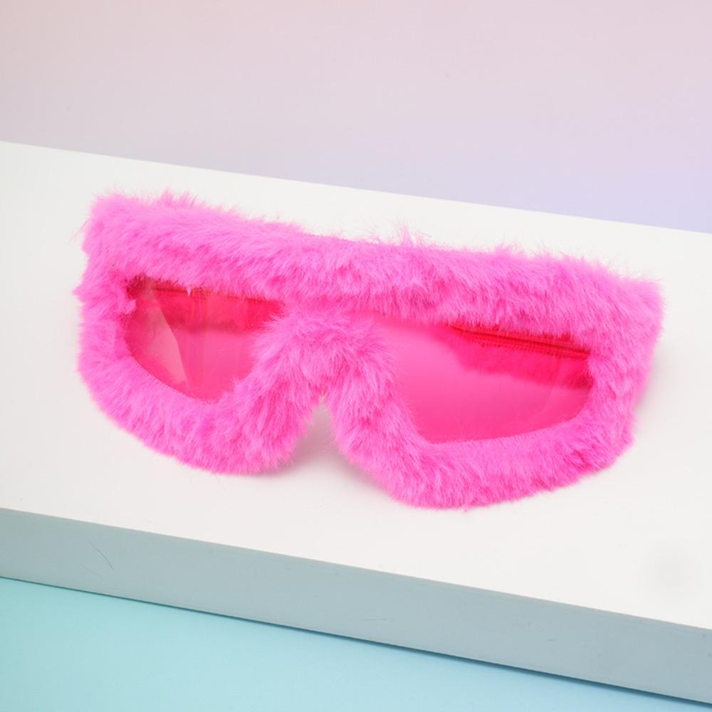 Soft Winter Sunglasses Furry Party Sunglasses Plush Sunglasses  Winter Christmas Halloween Party