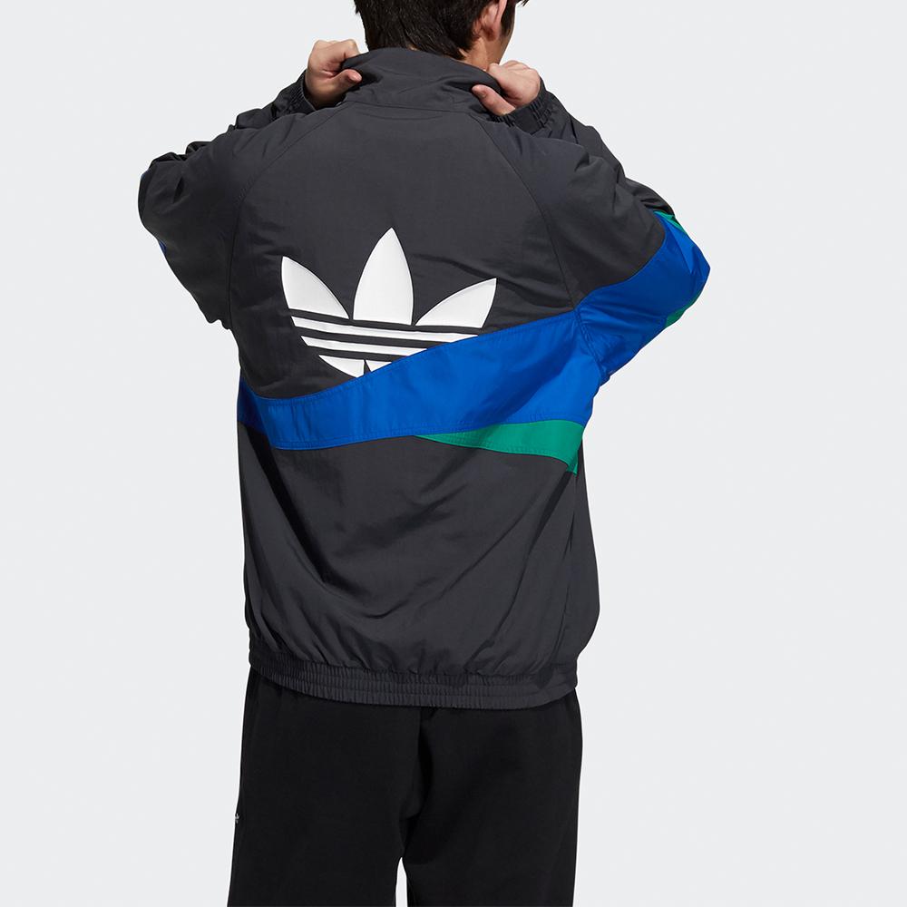 adidas Оригинальная спортивная куртка Clover Ts с контрастной строчкой и логотипом, мужская куртка, черная HF5942