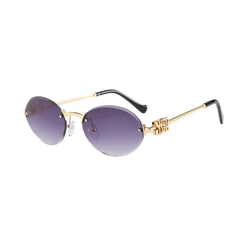 High-quality Rimless Oval Metal Sunglasses Women Men Gradient Exquisite Brand Sun Glasses Outdoor Travel Lady Man Glasses UV400