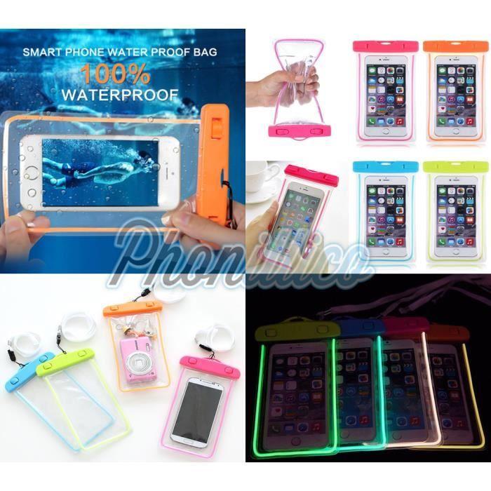 Sac Waterproof Bleu compatible Apple iPhone 3G 3GS 4 4S 5 5S 5C 6 6S 6 Plus 6S Plus SE - Phonillico®