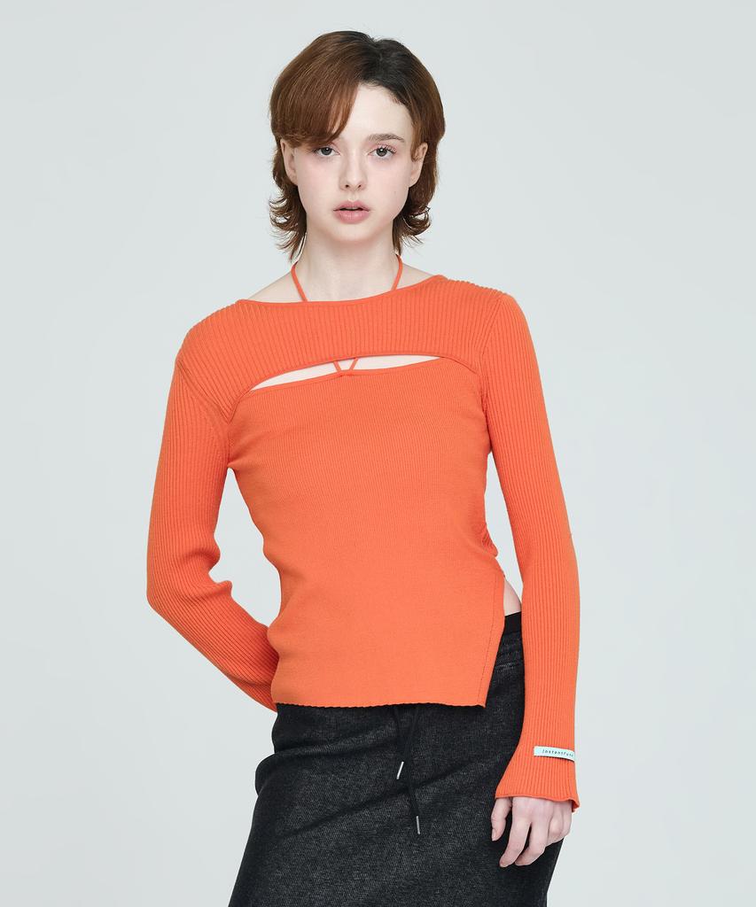 INSTANTFUNK Ribbon Diagonal Knit - Orange