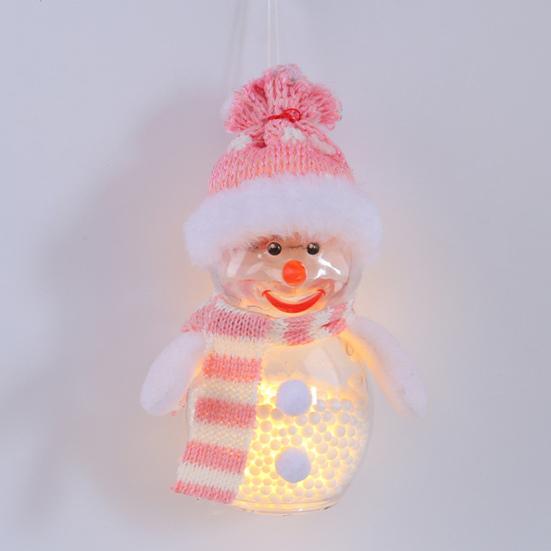 Фигурка снеговика со светящейся подсветкой, рождественское настольное украшение, кукла-снеговик, работающая от батареек, украшение для снеговика