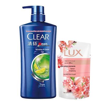 Набор Clear Мужской Шампунь против перхоти и Гель для душа Lux