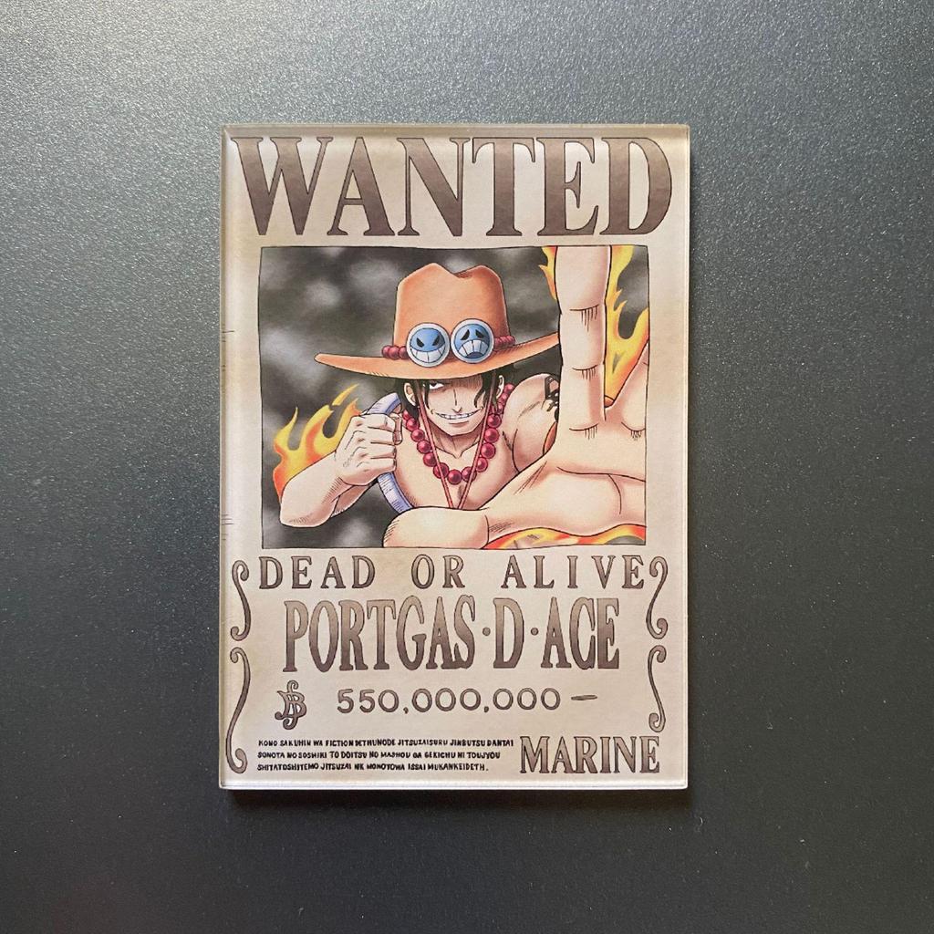 Creative One Piece Wanted Poster Magnet - Anime Cartoon Fridge Decor & Message Sticker
