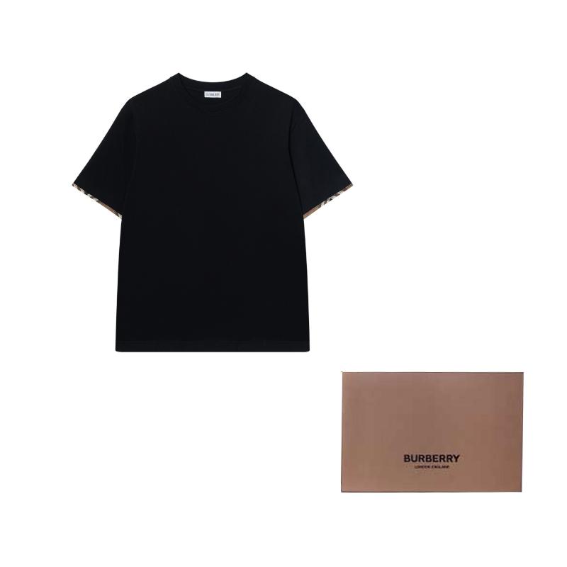 Burberry T Shirts Men's Black Crew Neck Moderate Straight Fit 81042791