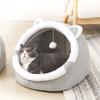 Плюшевая лежанка для кошки, спальное место для котенка, гнездо для маленькой собаки, зимняя подушка для сна питомца, лежанка с защитой от царапин, товары для кошек и других питомцев