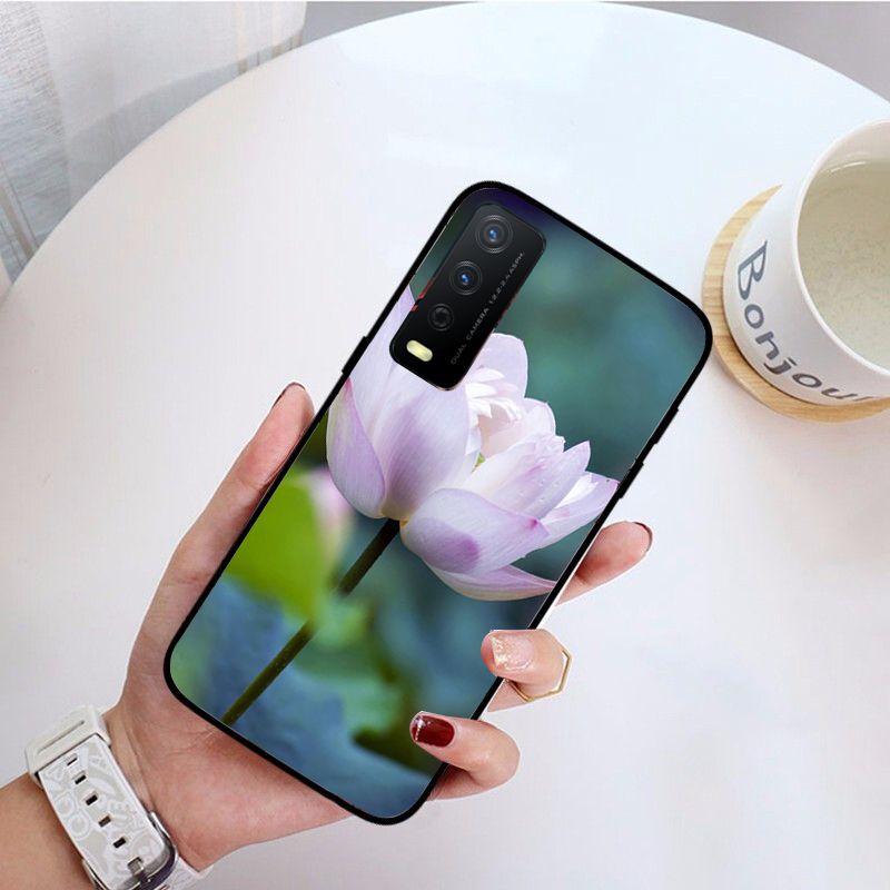 Funda ЦВЕТЫ ЛОТОСА чехол для телефона для vivo Y31 Y30 Y33S Y11S Y12S Y17 Y20 Y20S Y21 Y21S Y1S Y53S Y15 Y19 Y91C V23 5G чехлы