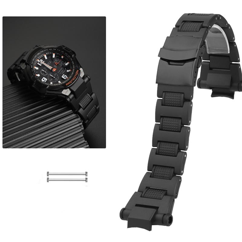 Аксессуары для часов Замена ремешка для Casio GW-A1100 G-1400 GW-4000 GA-1000 Наручный ремешок Пластик Сталь Безопасная застежка Браслет