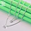 Korean 925 Sterling Silver Triangle Box Chain Necklace Versatile For Men Women Simple Jewelry Anniversary Party Gift Accessories