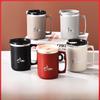 Insulated Coffee Mug with Lid - Double-Layer 304 Stainless Steel for Office Workers