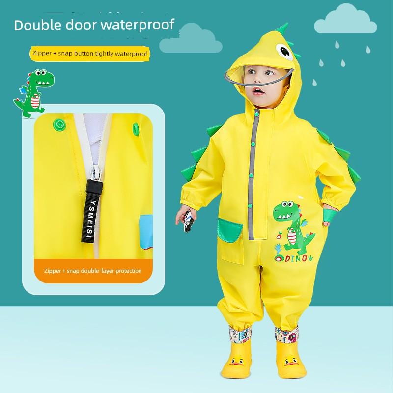 Children's One-Piece Raincoat and Rain Pants Set, Full-Body Rainwear for Boys and Girls, Kindergarten Kids, 2024 New Model Rain C
