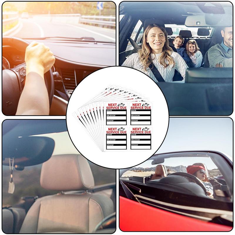 Наклейки на окна для замены масла 40 шт. 2x2 дюйма Наклейки с напоминанием о необходимости обслуживания Наклейки на лобовое стекло Следующее обслуживание Этикетки, на которых легко писать