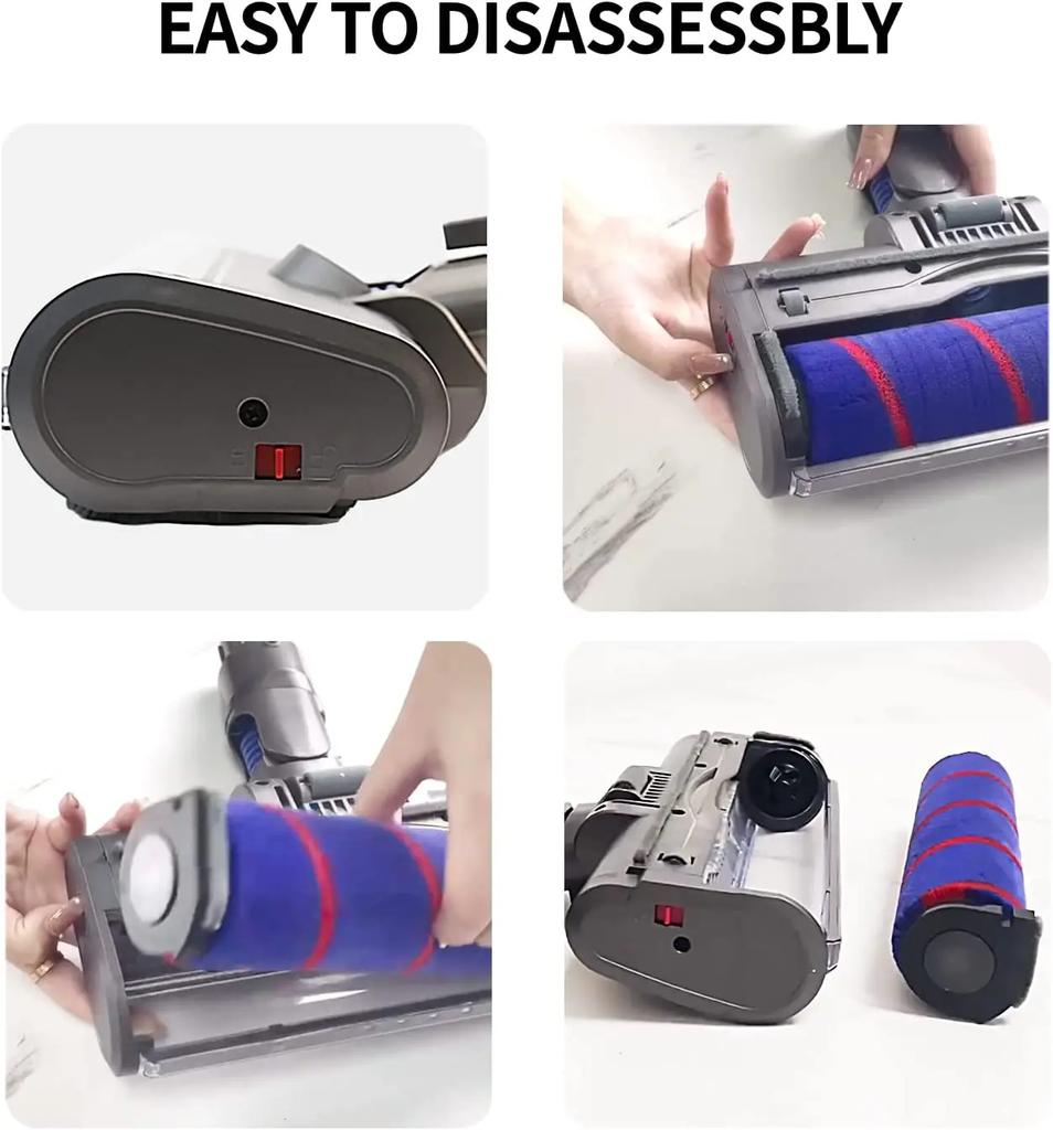Моторизованная насадка-щетка для пола для пылесосов Dyson V6 V8 V7 V10 V11 V10Slim V12 Detect Slim, мягкая роликовая щетка