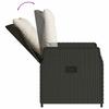 9 Piece Outdoor Dining Set with Cushions Black Poly Rattan