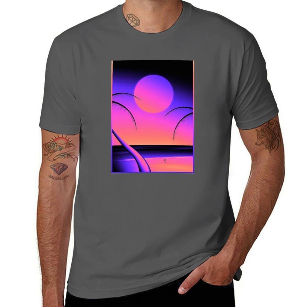 Outrun Beach Tshirt Outdoor Sports Short Sleeve Top