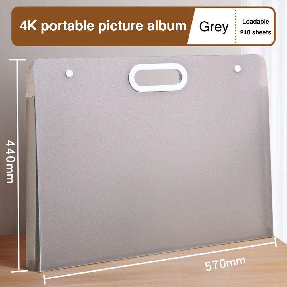 Portable File Folder High Quality 4K/8K/16K Waterproof Drawing Paper Collection Book A2/A3/A4 Picture Album School Office