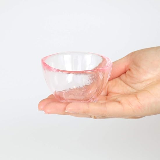 ADERIA Sake Cup, Edo Glass, Daruma, Pink, 70ml [Edo Glass/Ochoko/Sake Glass/Handmade] Made in Japan,