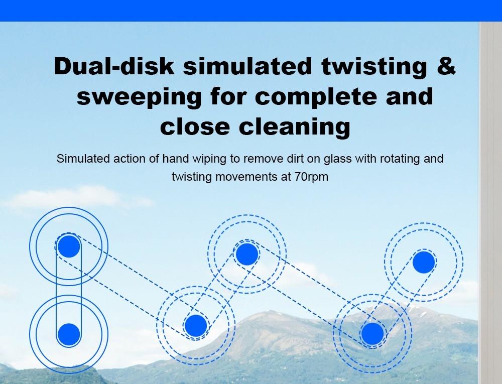 LIECTROUX YW610 Robot Window Cleaner, Single Water Spray, 2800Pa Suction, 30ml Water Tank, Border Detection
