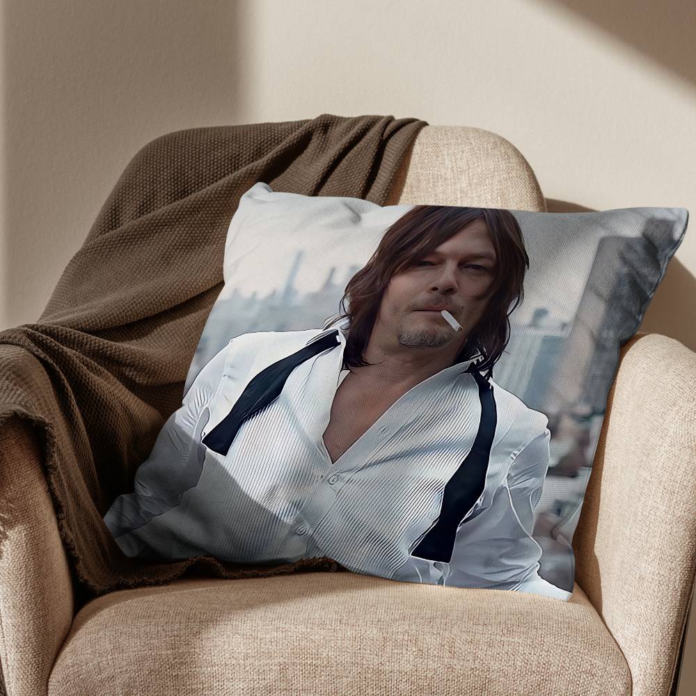 КРУТАЯ Наволочка для подушки Daryl T - Ходячие мертвецы Квадратная Двусторонняя печать Короткий плюш Чехол для подушки на диван Спальня Прикроватная подушка