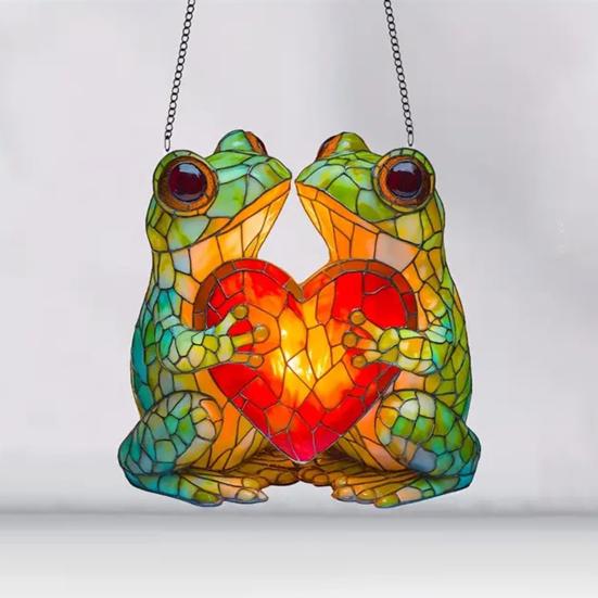 Frog Sun Catcher 2D Acrylic Frog Window Hanging Ornament Frog Wall Art