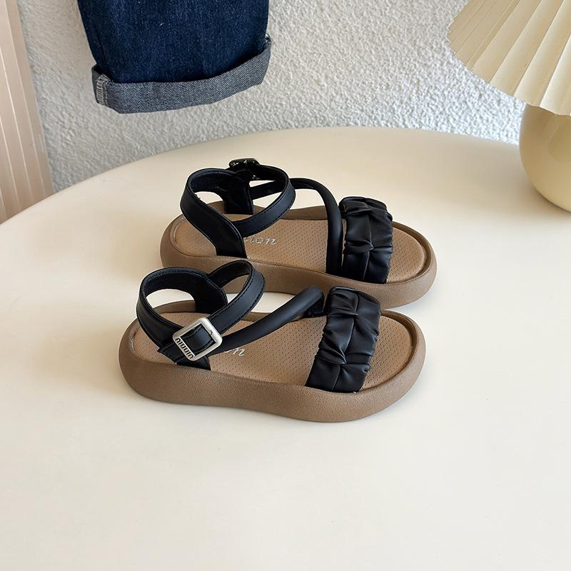 Детские и для девочек 2025 сандалии с открытым носком темпераментные летние новая мода корейская версия принцесса милые универсальные в иностранном стиле сандалии