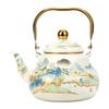 Chinese Style Enamel Teapot Floral Enameled Tea Jug New Water Kettle