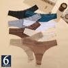 6Pcs Sexy Hollow Lace G-String Girl Underwear  Ladies Thongs Solid Seamless Soft Female Panties Low Waist Lingerie