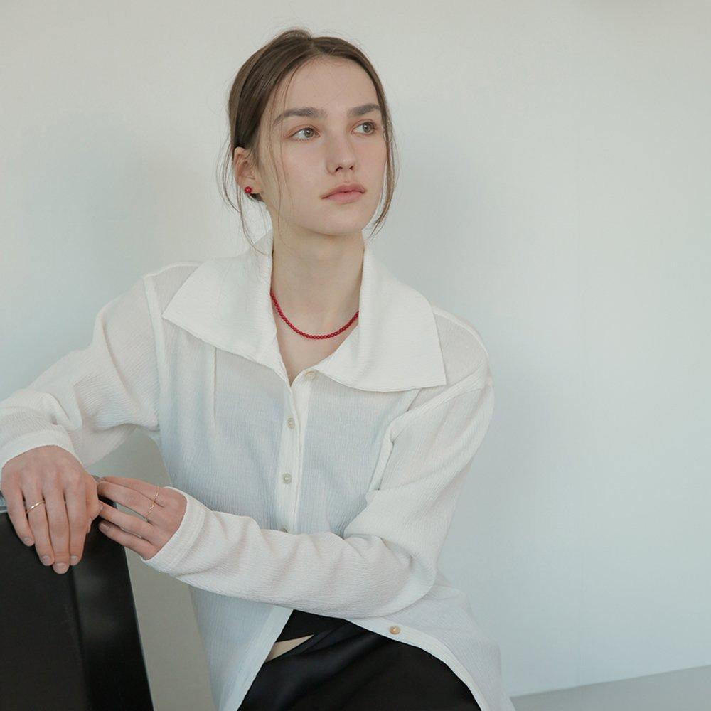 [Modernlike] Silver 925 Coral Red Pearl Necklace 4mm