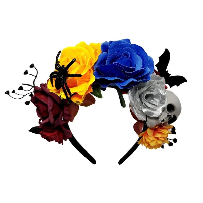 Halloween Theme Artificial Flower Hairband For Roleplay Event And Special Occasion Outfit Party Gathering Roleplay Props