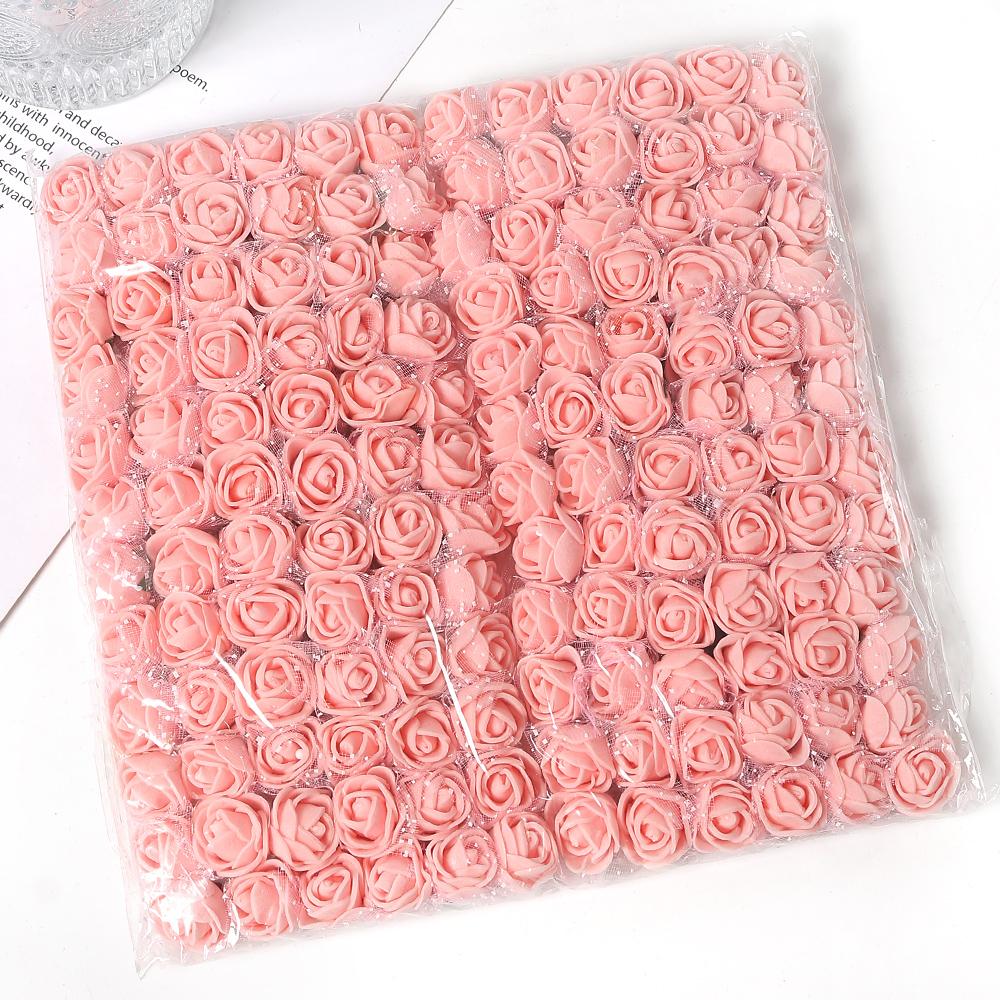 96 шт. Мини Роза Искусственные Цветы Букет 7,5 см Пена Искусственные Цветы Свадебное Украшение для Дома Комнатный Декор DIY Подарки Аксессуары