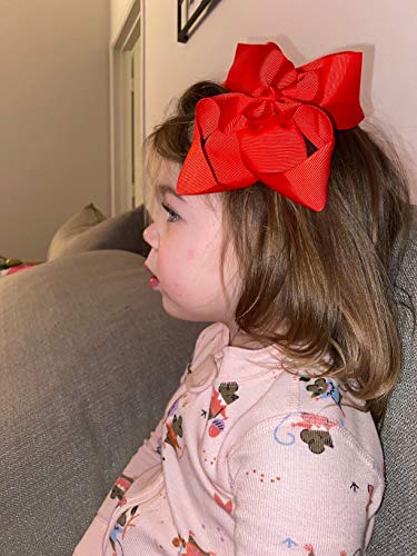 40 Large 6-Inch Hair Bows - Grosgrain Ribbon with Secure Nickel-Plated Clips, 40 Vibrant Colors for Toddlers, Kids, Boys and Teens