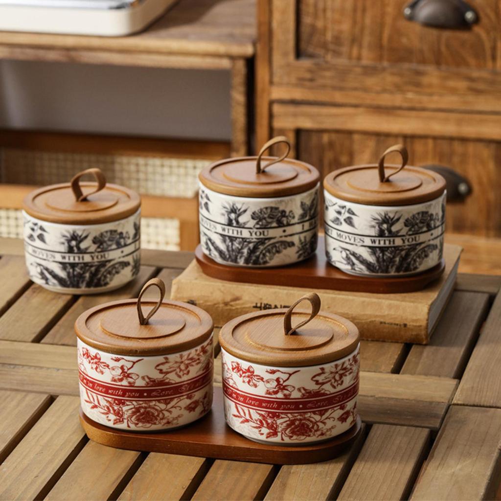 Керамическая банка декоративная канистра и ручка для хранения чая и еды для свободной столешницы