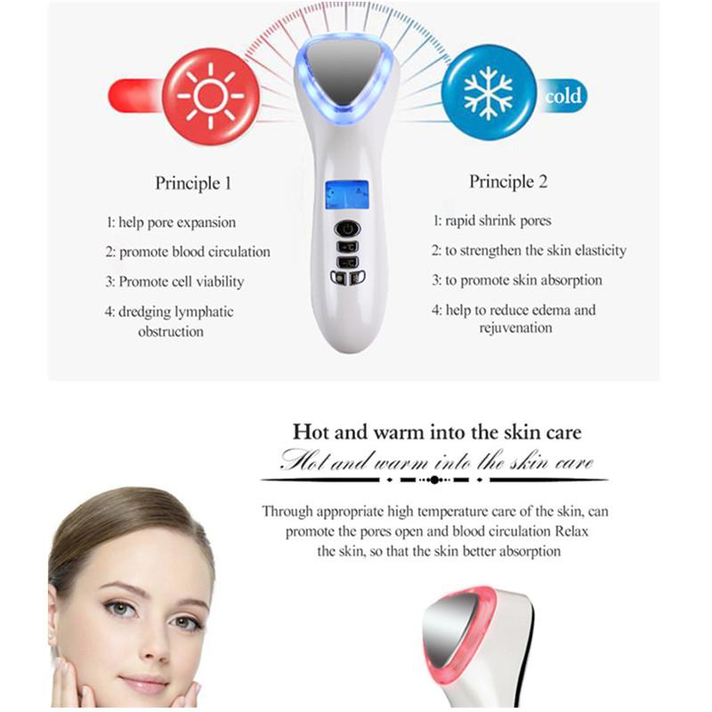 Бытовое импортное устройство для горячего и холодного лица, массажное устройство, импортное устройство EMS, многофункциональное косметическое устройство с цветным освещением