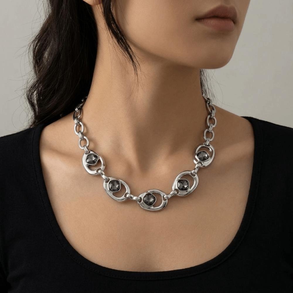 Exaggerated Rhinestone Necklace Irregular Women's Fashion Jewelry Luxury Necklace Bracelet Gift