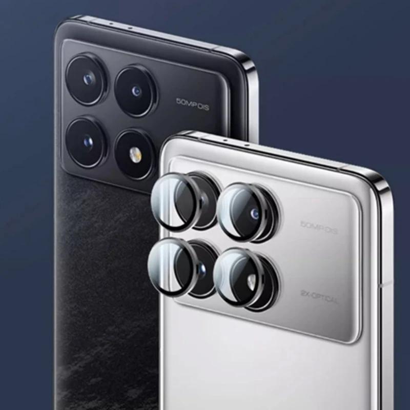 Металлическое кольцо для объектива, защитное стекло для Xiaomi Poco X6 Pro, Защитная пленка для объектива камеры Poco X6 5G, задняя крышка объектива