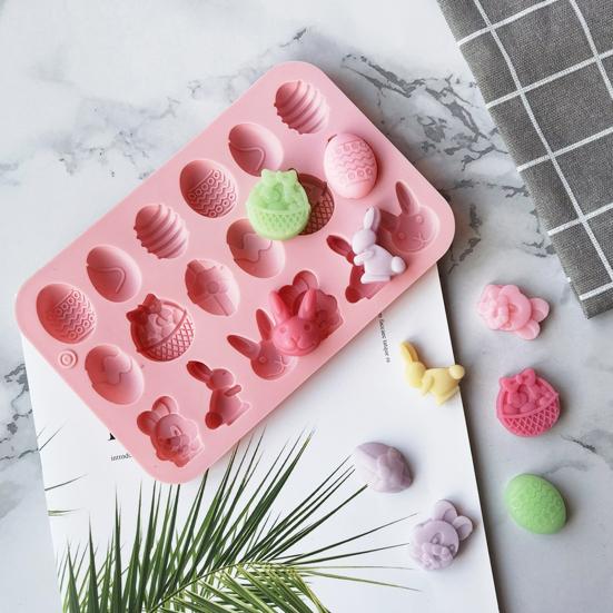 Easter Cake Mold Food Grade Decorative Easy To Clean Useful Egg Bunny Festival Party Dessert Making Mould for Kitchen AVE