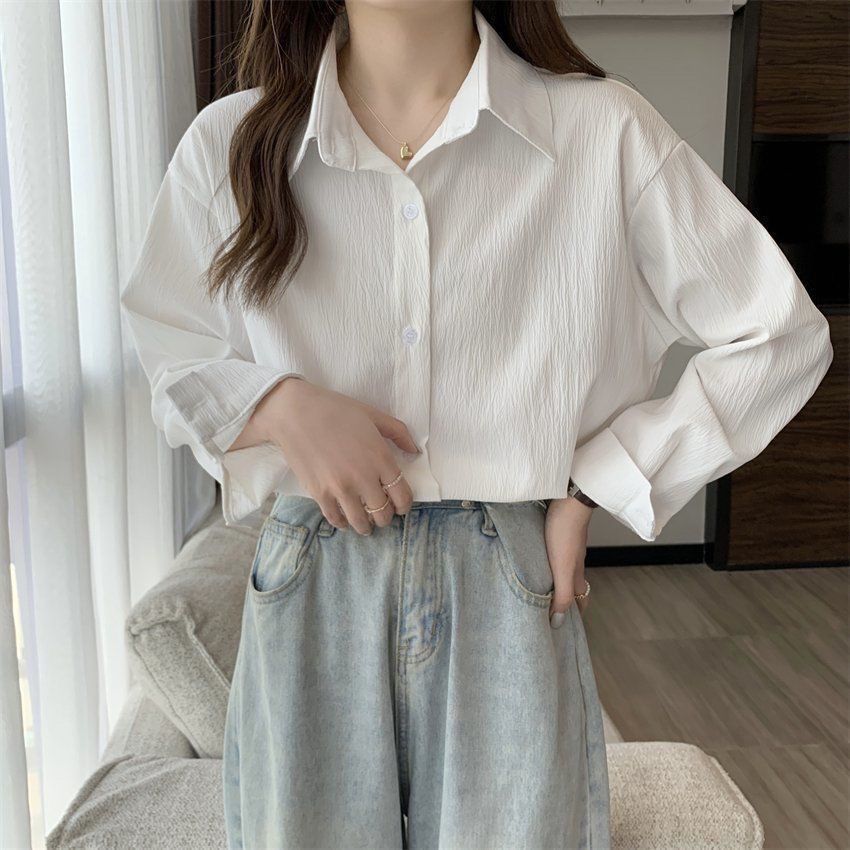 Модное пальто-рубашка во французском стиле с длинным рукавом для женщин