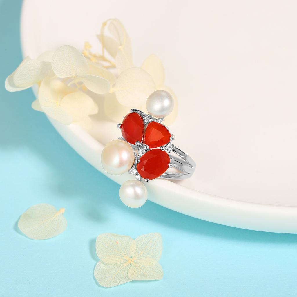 Оригинальное дизайнерское роскошное кольцо, регулируемый дизайн, нишевое высококачественное кольцо из серебра 925 пробы с натуральным жемчужно-зеленым агатом