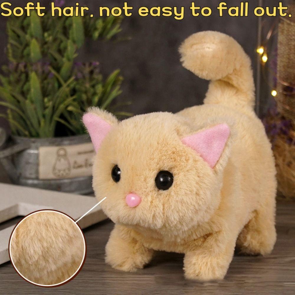 Stuffed Animal Electronic Stuffed Doll Tail Wagging Walking Interactive Cat Boys Girl