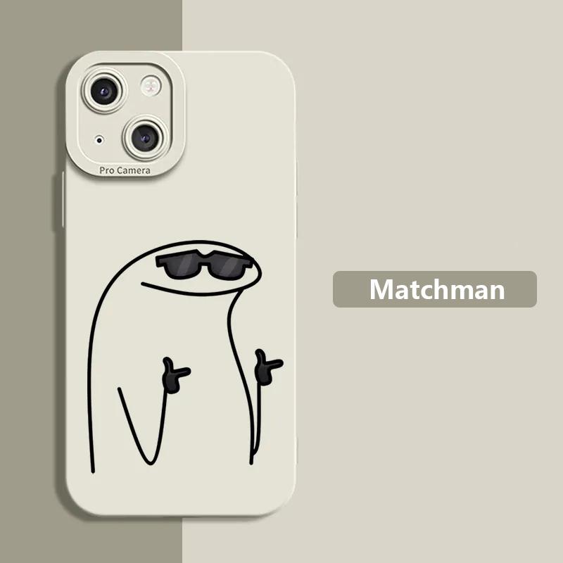 Cute Cartoon Matchman Silicone Phone Case For IPhone 16 15 14 13 Pro Max 12 Mini 11 Pro XS XR X 7 8 Plus SE  Case