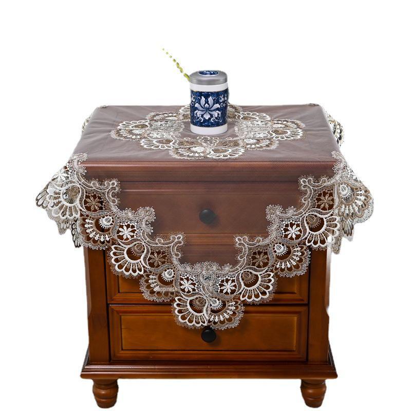 Кружевная скатерть и чехол для прикроватной тумбочки в американском и китайском стиле для журнальных столиков, угловых столиков, стиральных машин и холодильников.